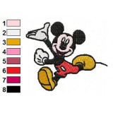 Mickey Mouse Runs Embroidery Design